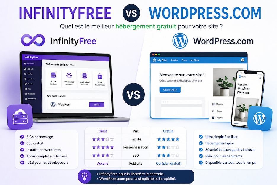 Hébergement Infinityfree vs wordpress