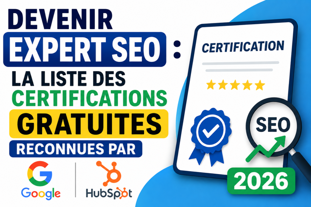 Gratuit : Devenir Expert SEO grâce aux certifications reconnues par Google et HubSpot en 2026